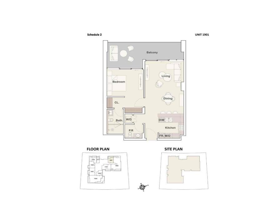 The Crestmark - floor plan unit 1901