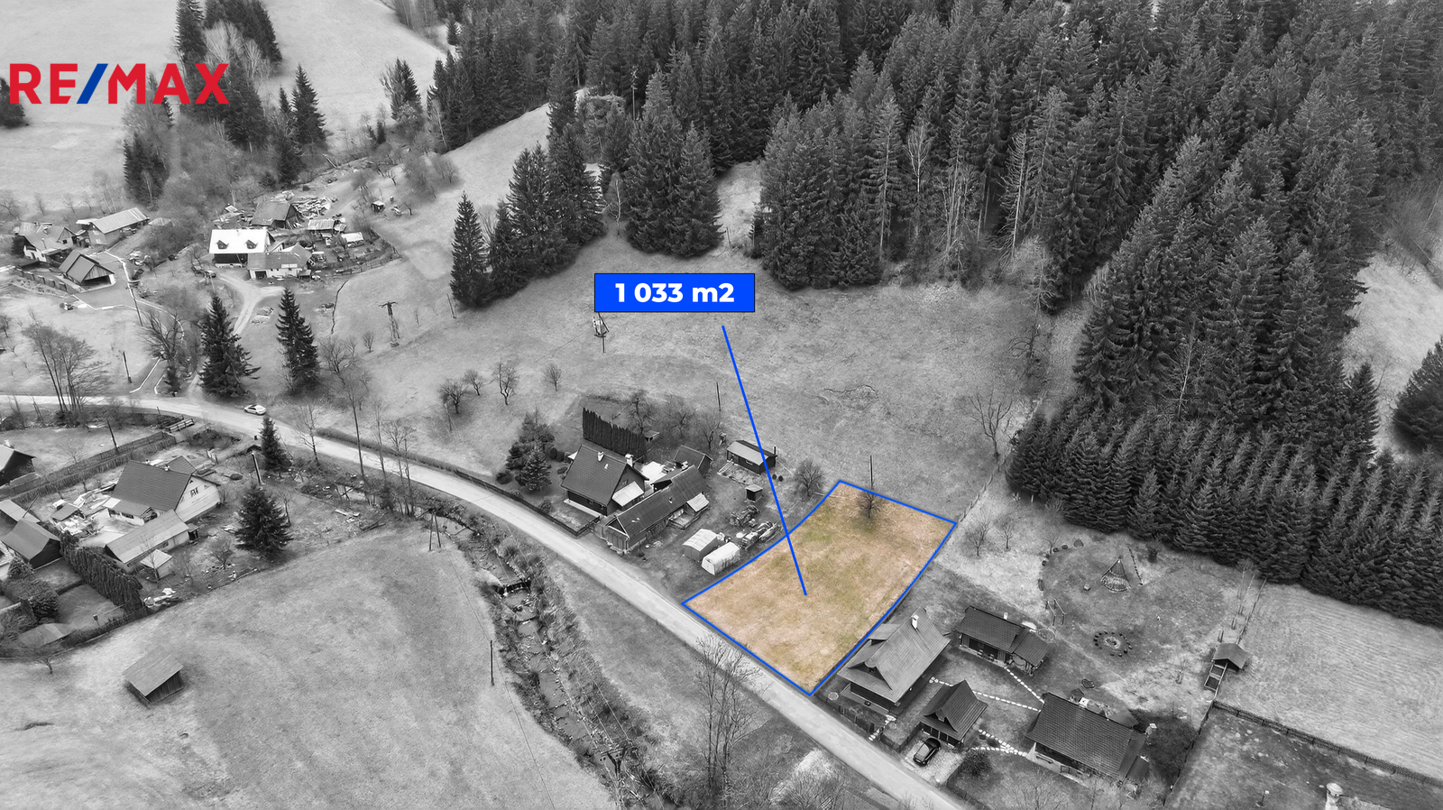 Nové zaměření parcely na prodej - 1033 m2