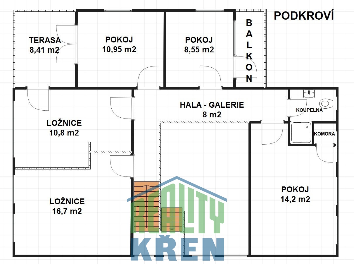 plánek podkroví