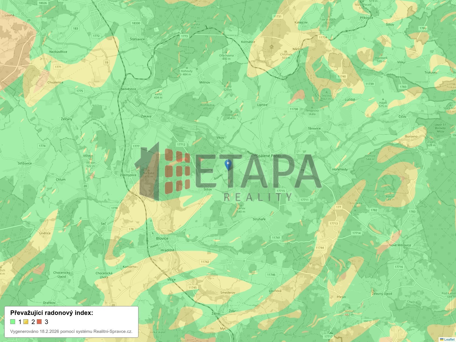 Výskyt radonu: obec