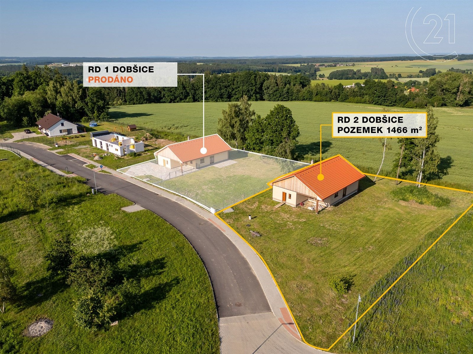 RD Dobšice pohled z výšky