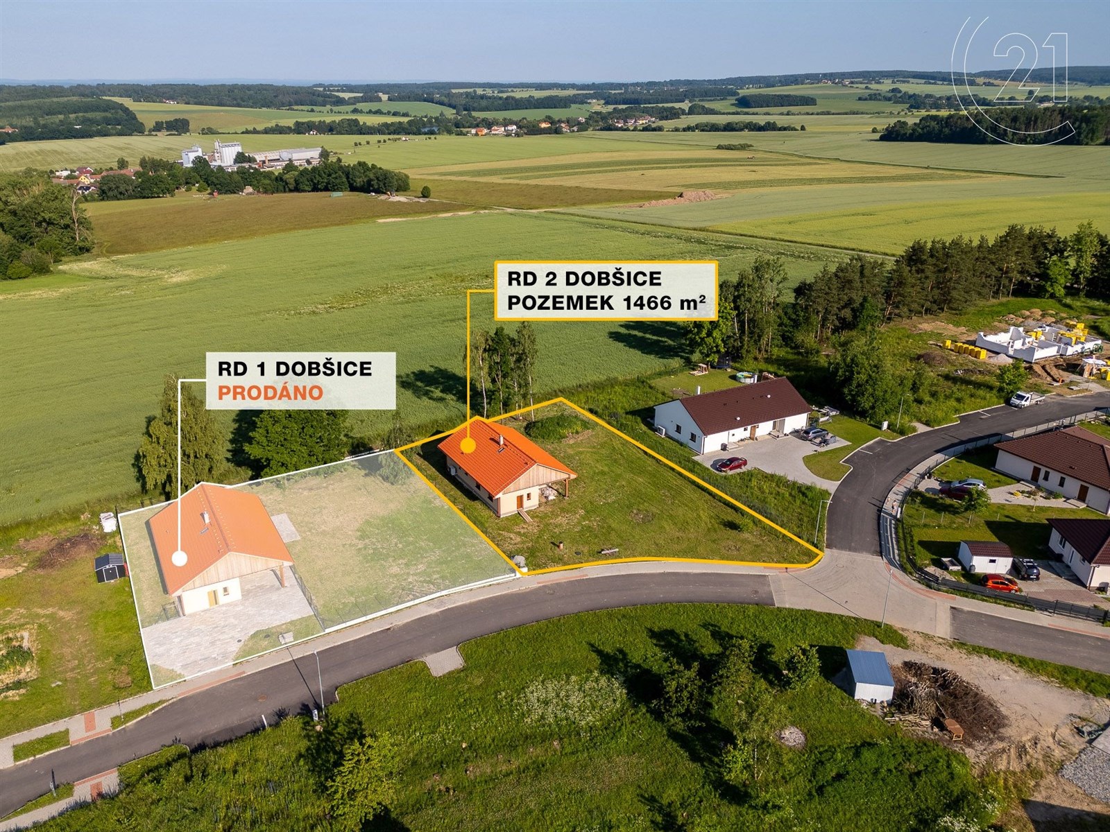 RD Dobšice pohled z výšky