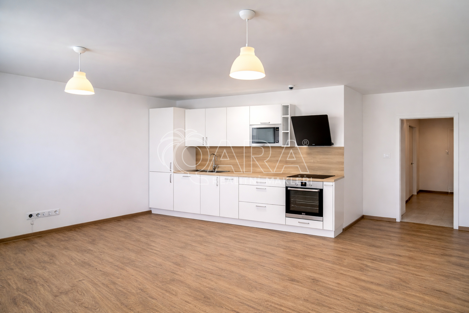 Vizualizace plánované kuchyňské linky