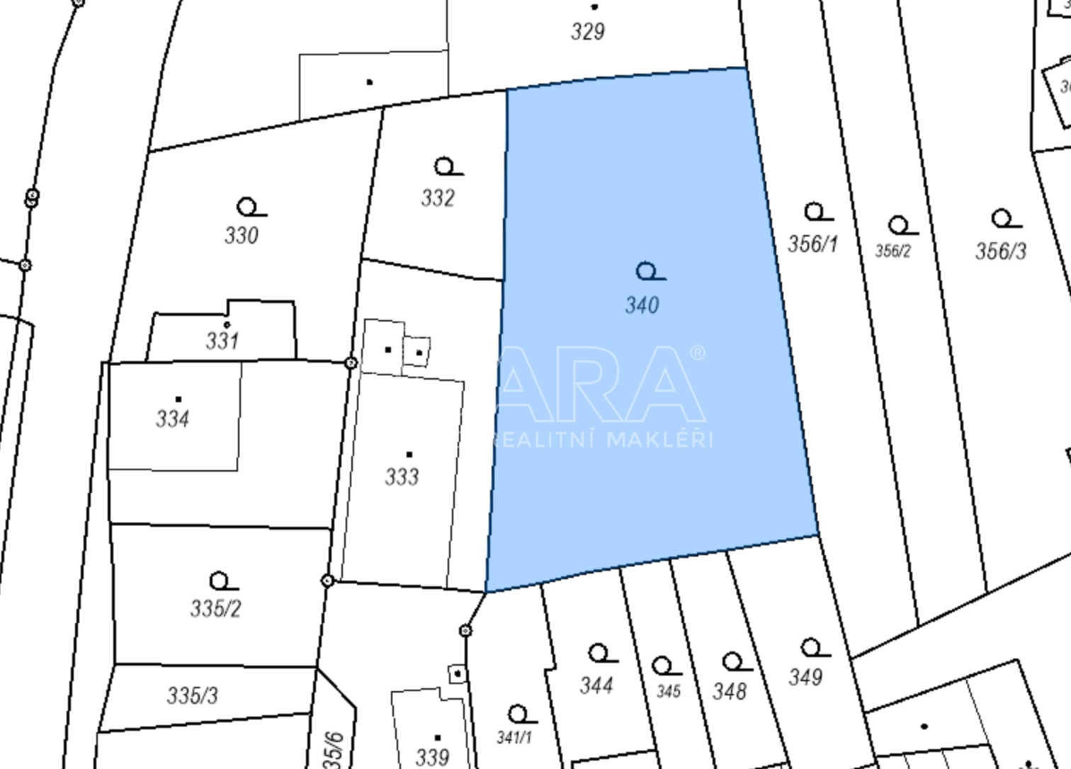 náhled z katastrální mapy