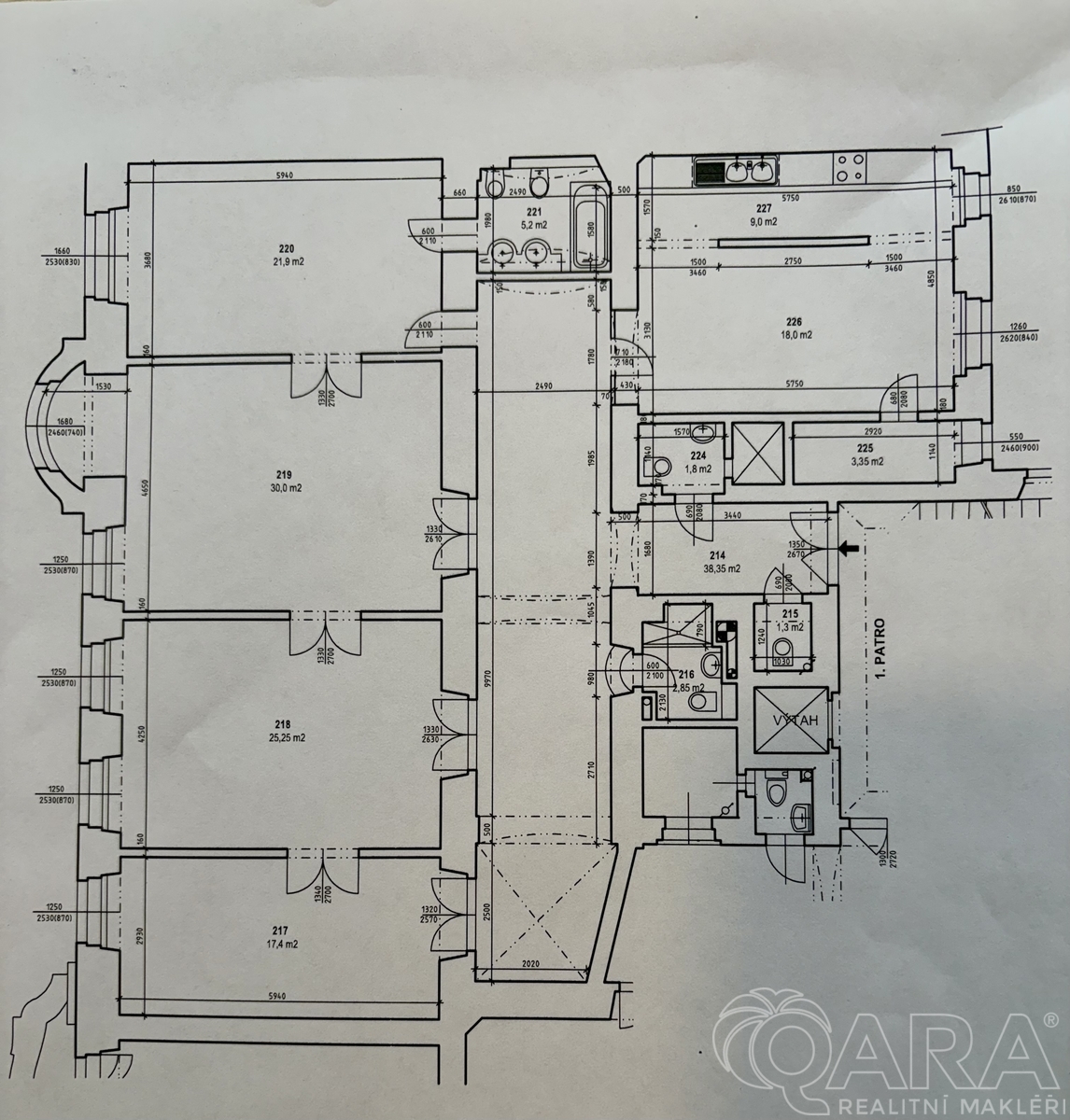 Plánek kanceláří