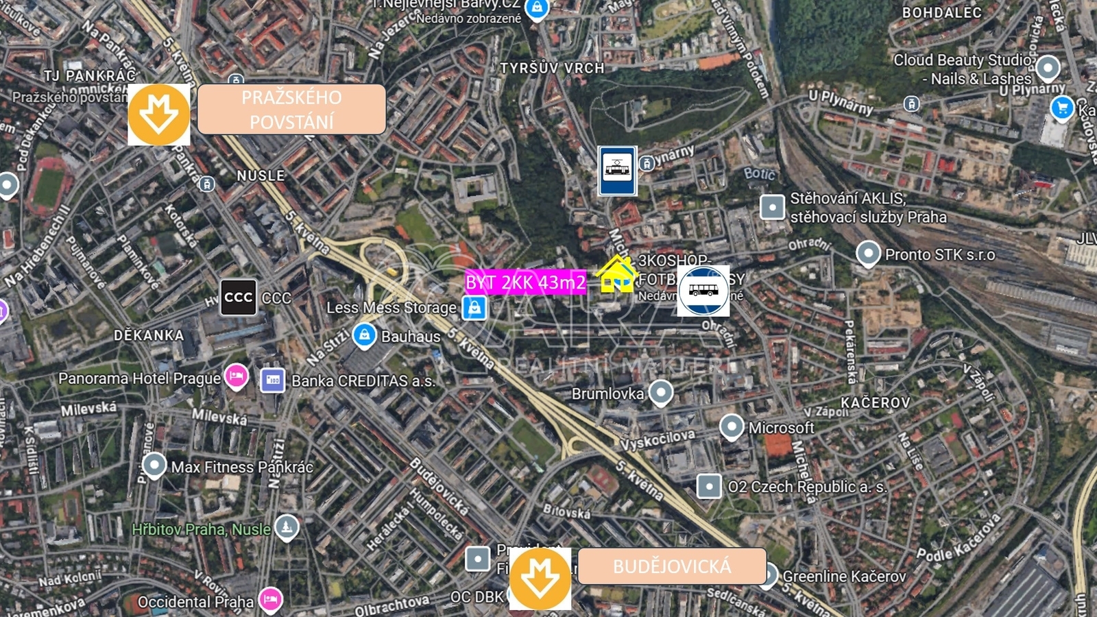 Mapa okolí