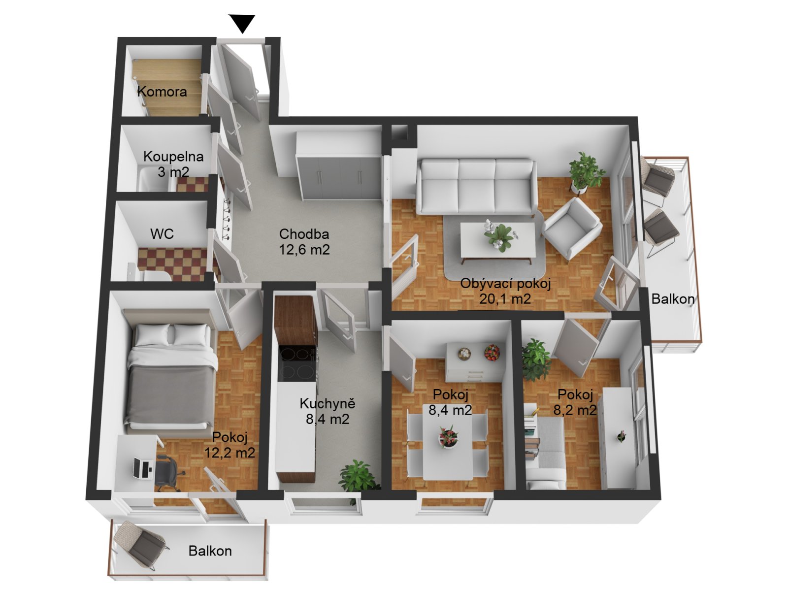 Byt 4+1 Družstevní ul. Zlín 3Dpopisky v2.jpg