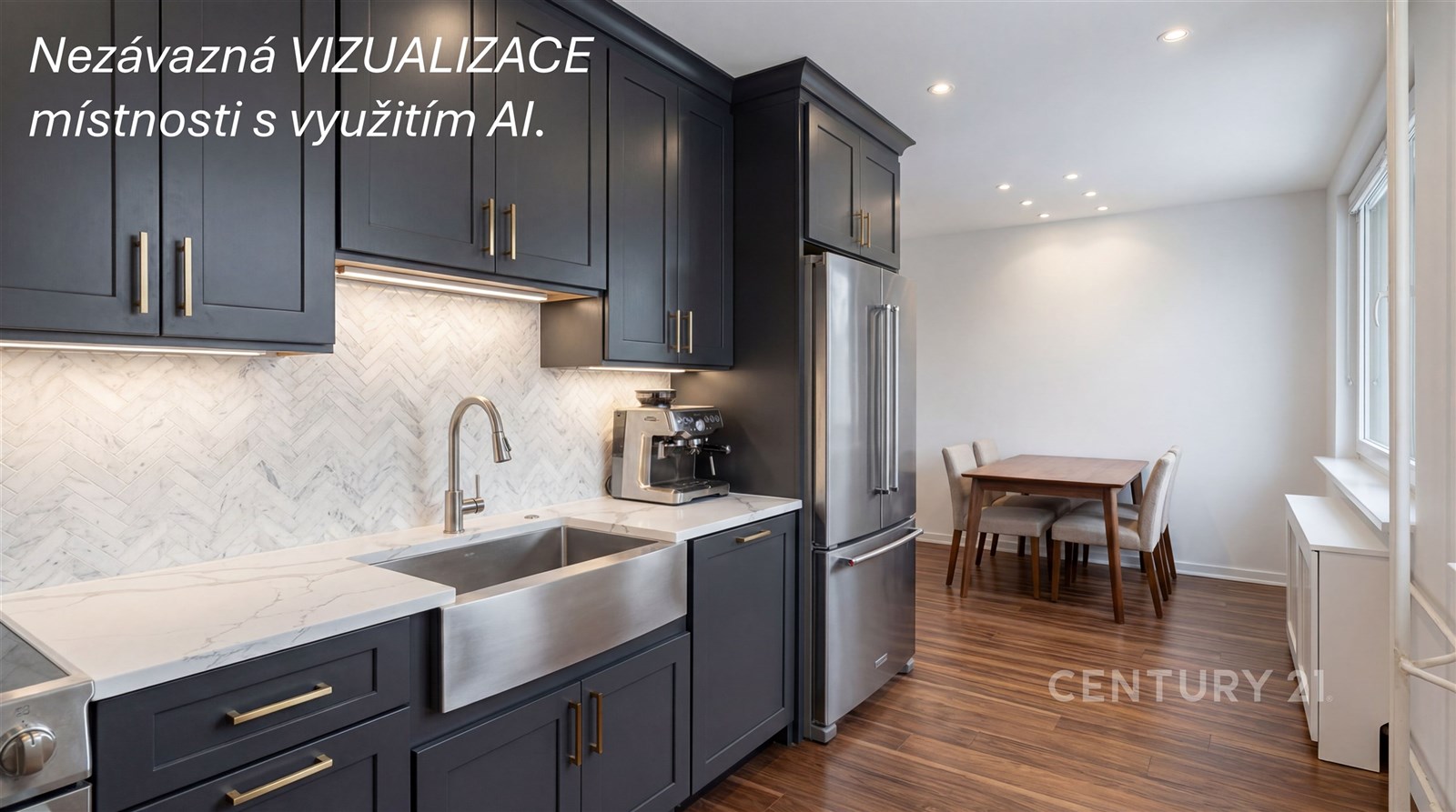 Kuchyně a jídelní kout - vizualizace.