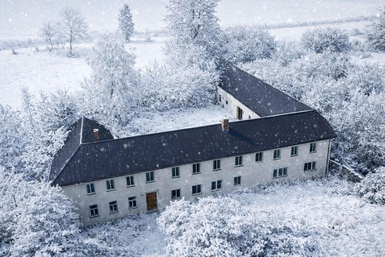 Letecký snímek objektu