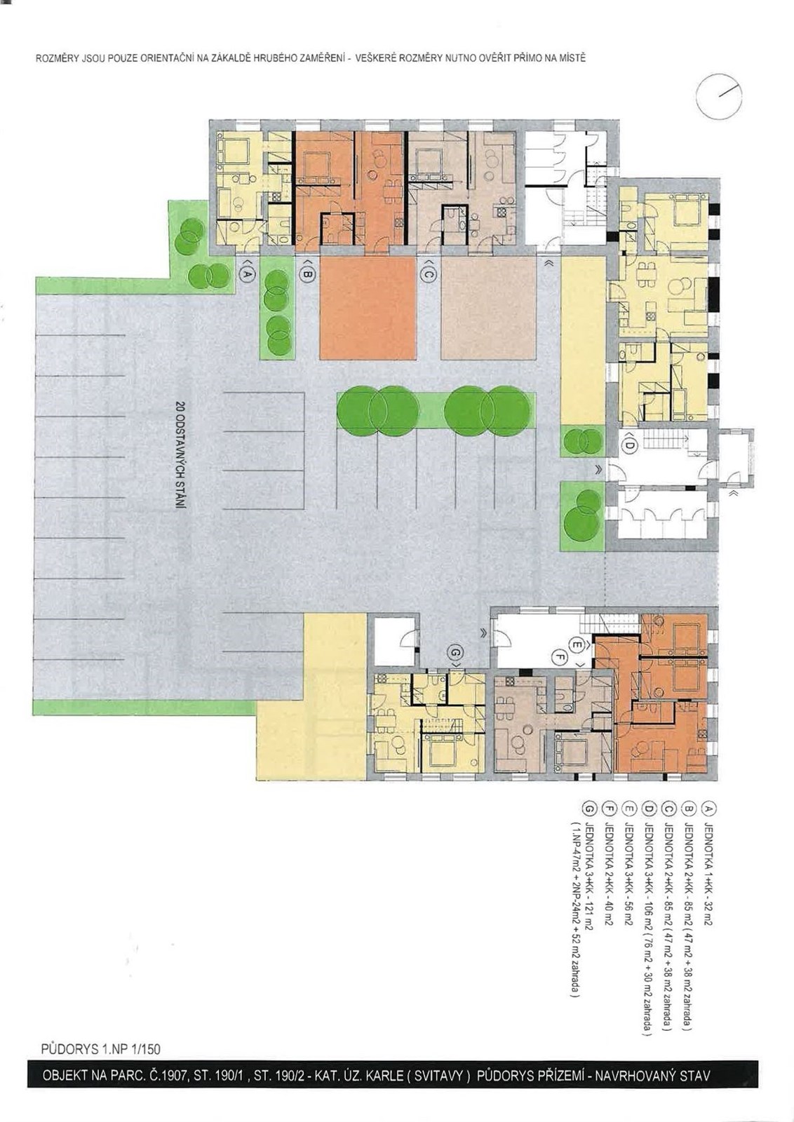 půdorys 1NP s výměrami