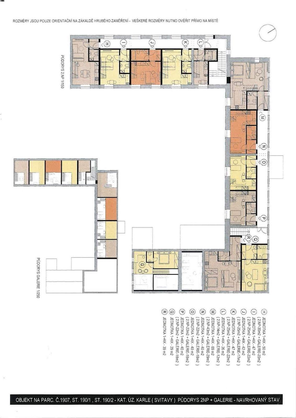 půdorys 2NP s výměrami