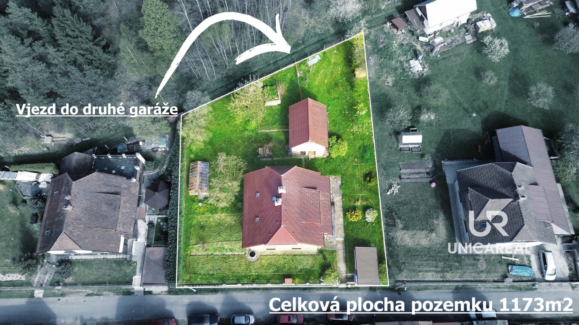 Prodej RD Dalečín, Vysočina, situace pozemku
