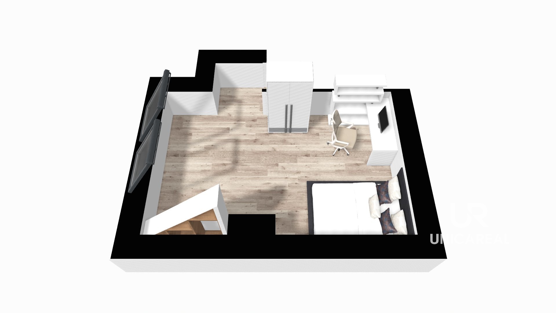 Mezonetový pokoj půdorys