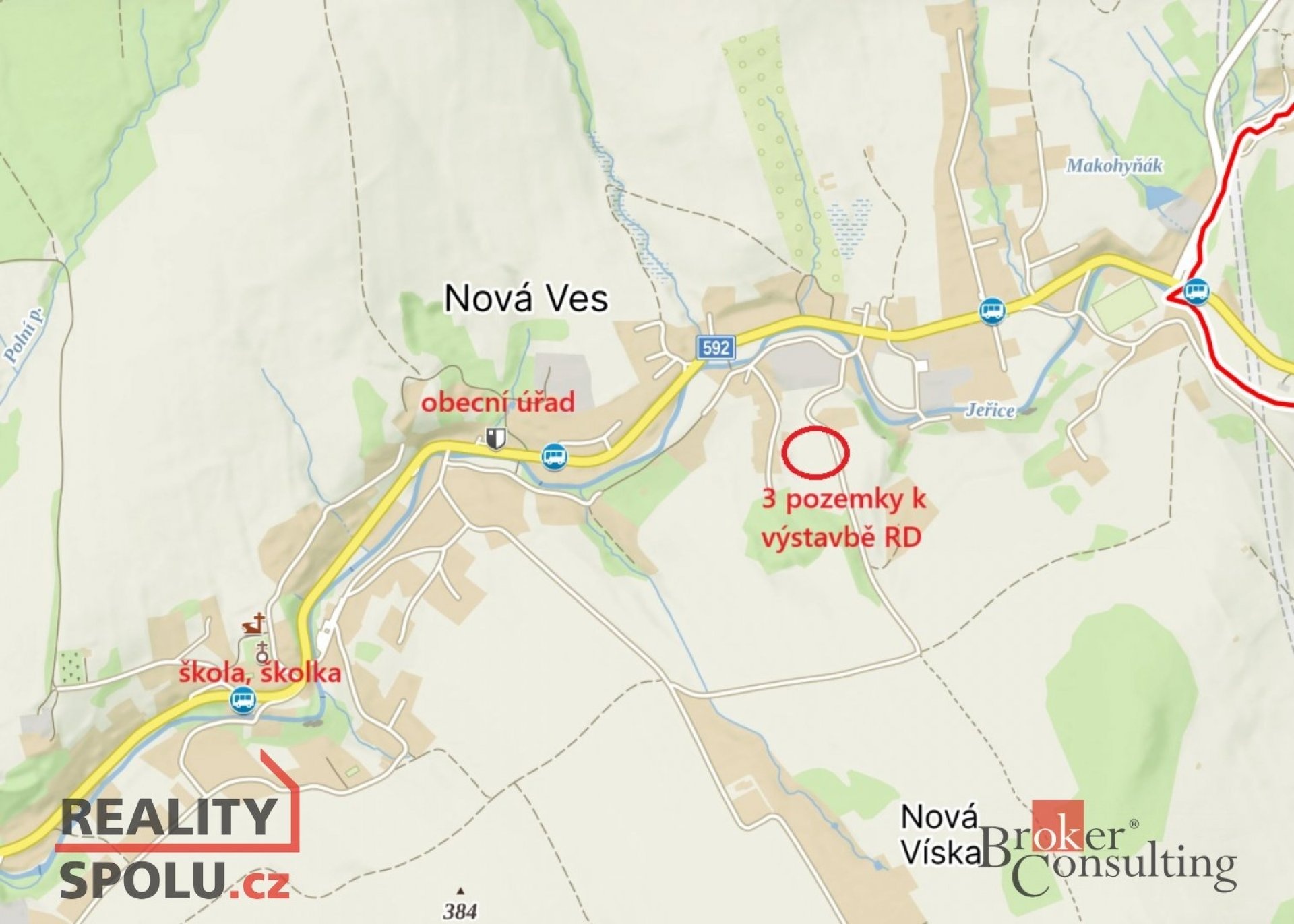 Prodej stavební parcely Nová Ves 2 500 000 Kč, foto 2