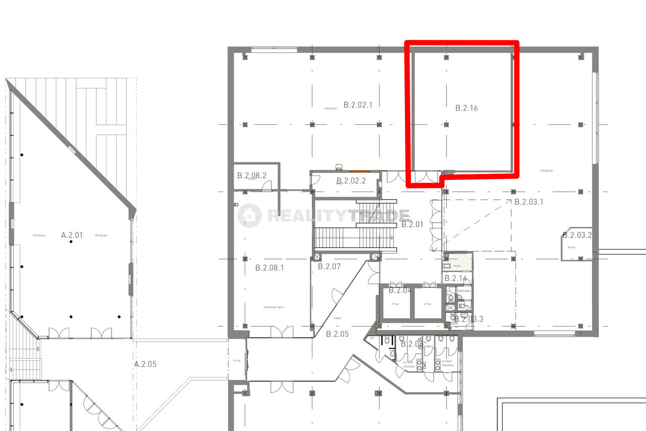 PRONÁJEM OBCHODNÍÍHO PROSTORU 91,52 M2, 2.NP, HLAVNÍ BUDOVA OC MAXIM STRAKONICE - Č.34 - - WWW.REALITYTRADE.CZ - E-MAIL: STRBACKA@REALITYTRADE.CZ - TEL. Č. 602 144 844