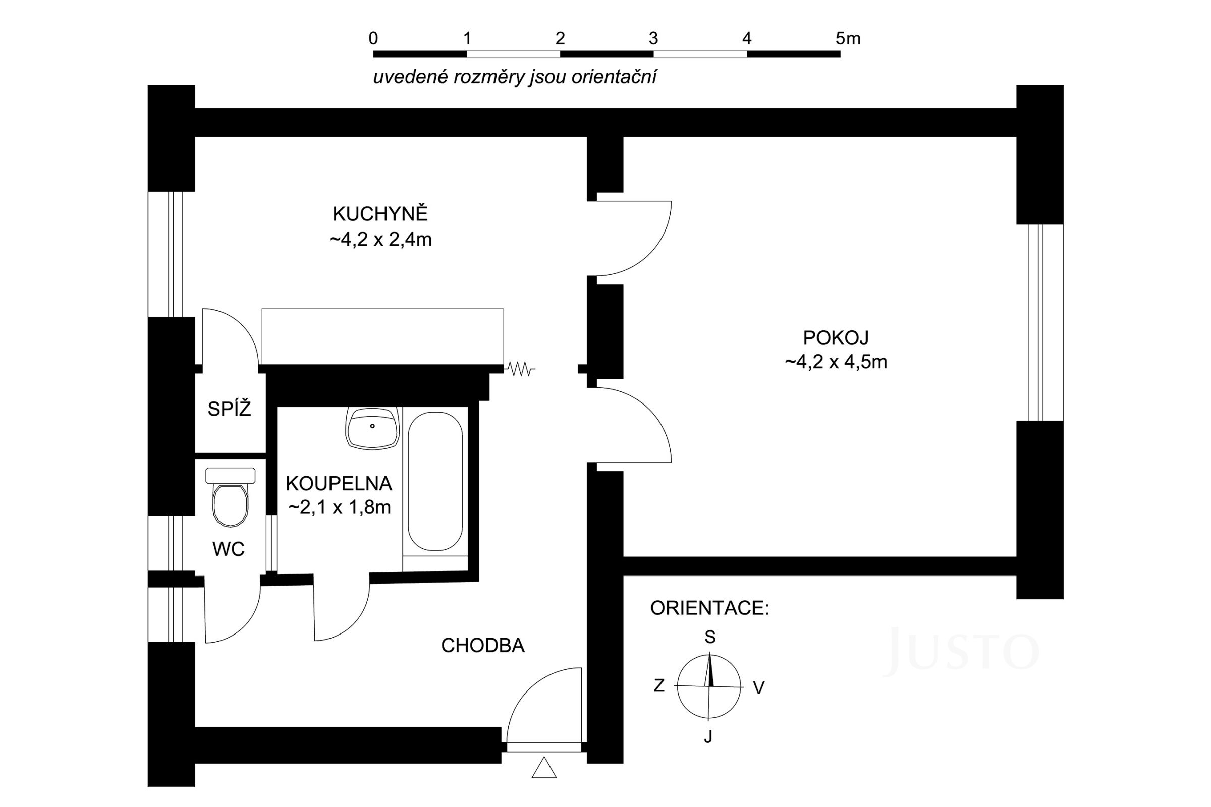 Pronájem bytu 1+1, 41 m² České Budějovice, České Budějovice 7, Pabláskova, obrázek 12