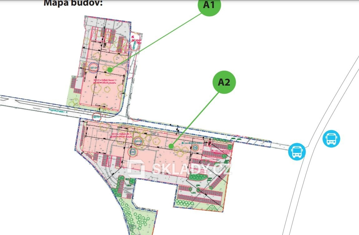 Běchovice areál layout