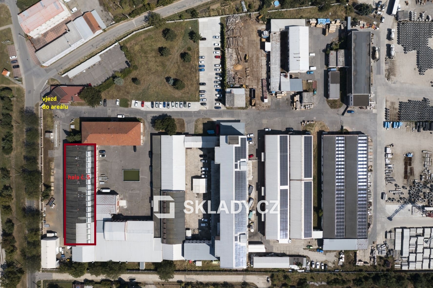 LA dron půdorys hala č. 5