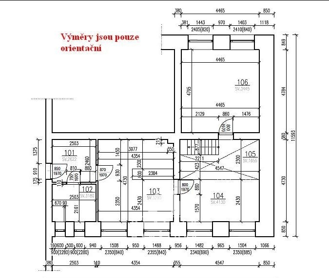Výměry jsou pouze orientační. 1