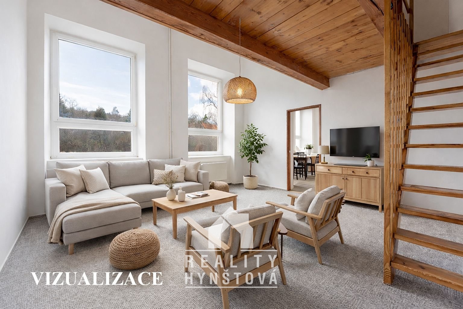 Pokoj s mezipatrem - Vizualizace 