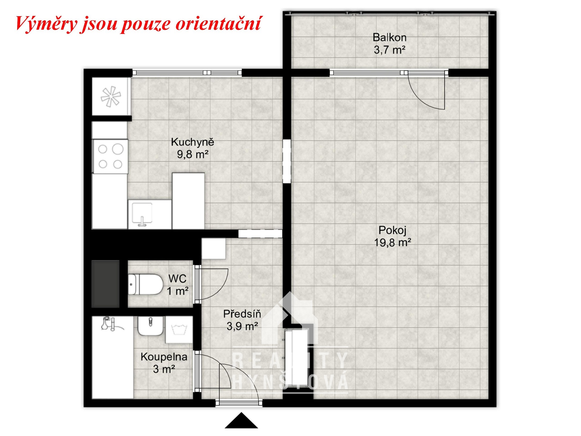 Půdorys 1+1,  ul. Okružní, Blansko