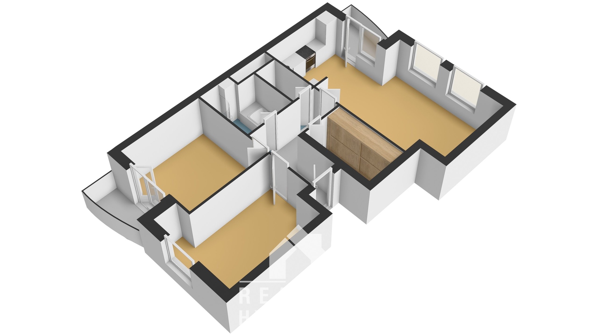 Půdorys -byt 3+kk, Na Piskach3Dc