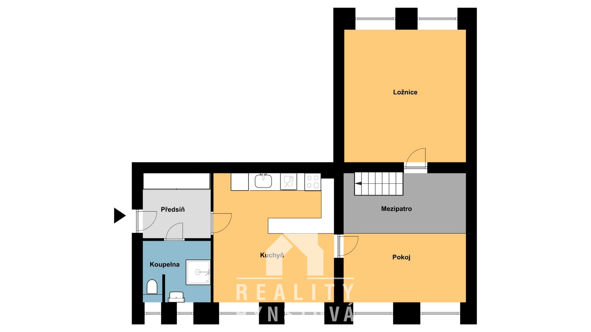 Půdorys - Byt 3+1 Olomucany
