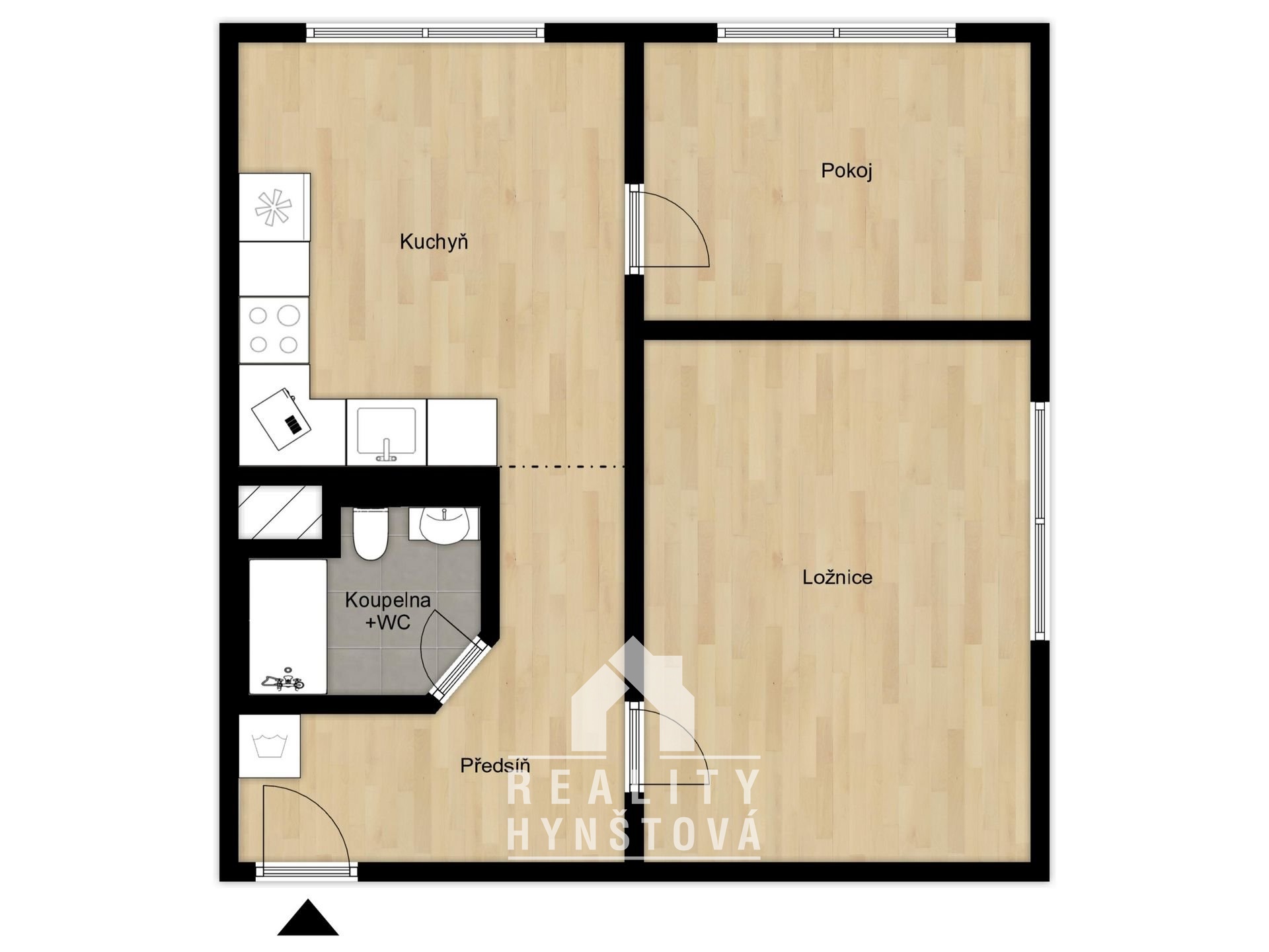 Půdorys  - Byt 2+1 Okružní, Blansko