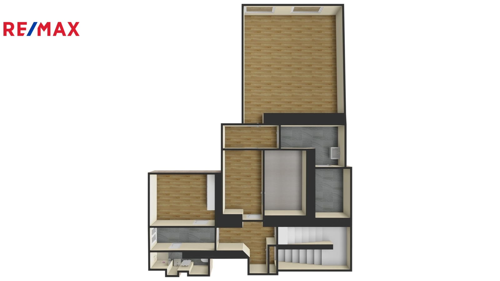 24. 3D půdorys 2. NP domu