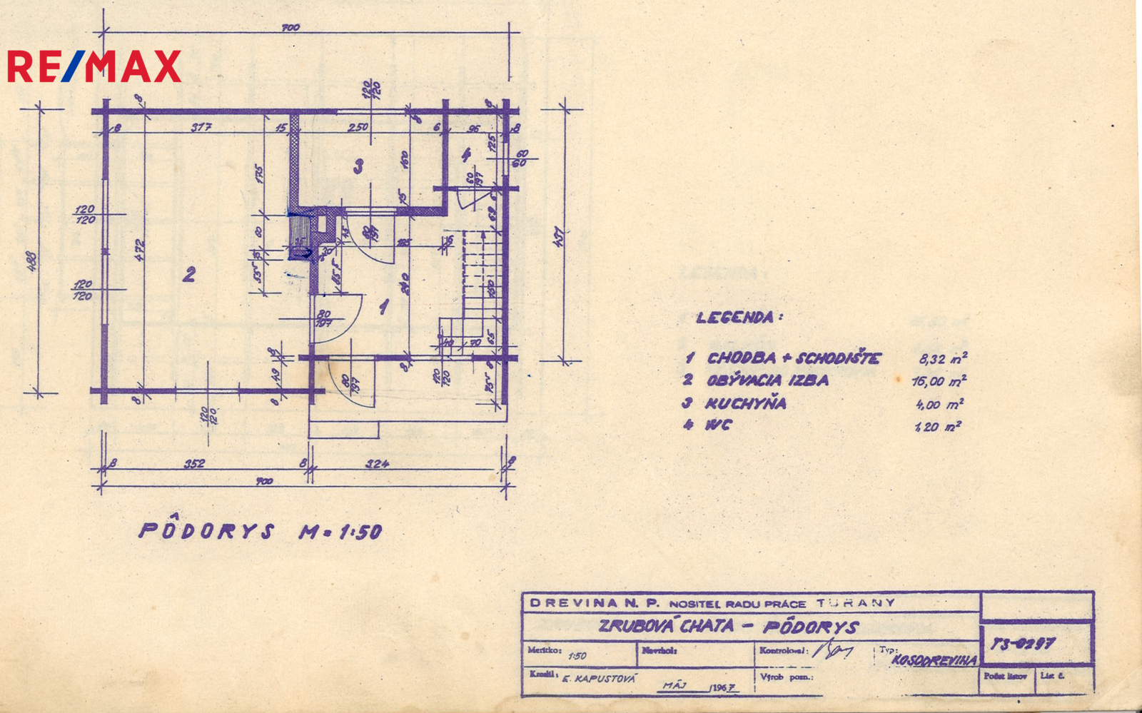 3. 2D půdorys přízemí chaty