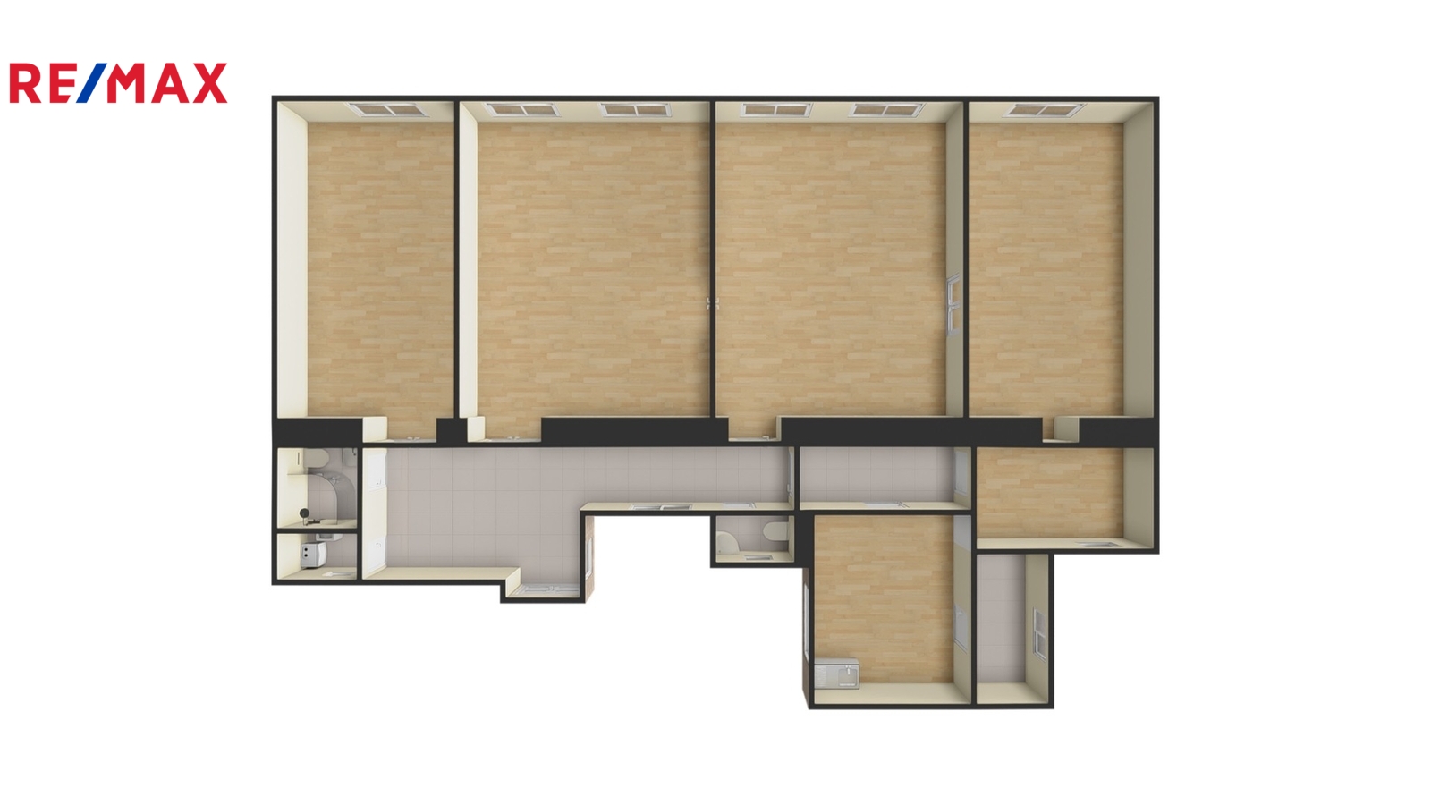 3. 3D půdorys 3. NP domu