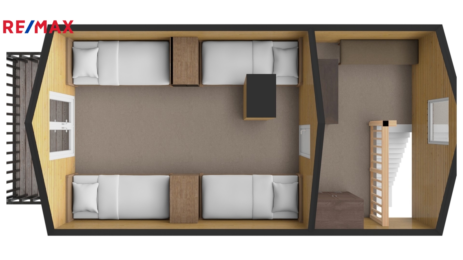 8. 3D půdorys patra chaty