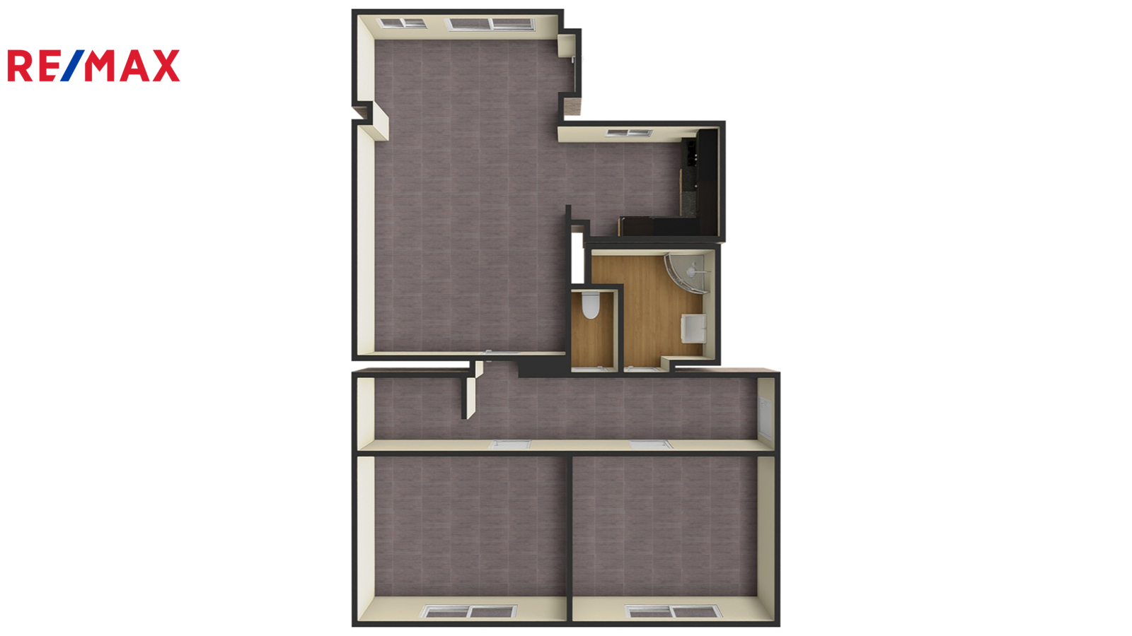3a. 3D půdorys bytu 3+1