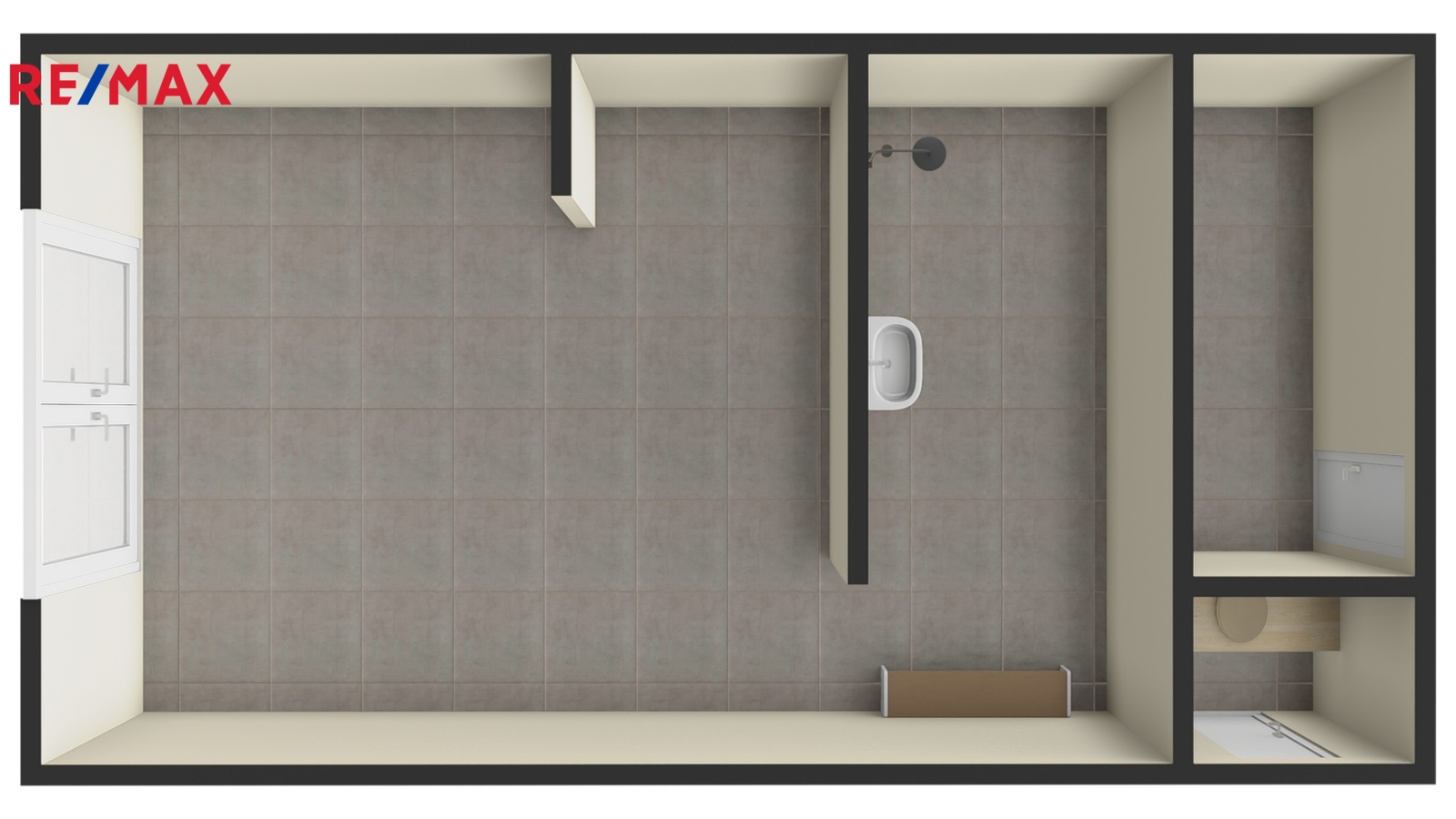 12. 3D půdorys suterénu chaty