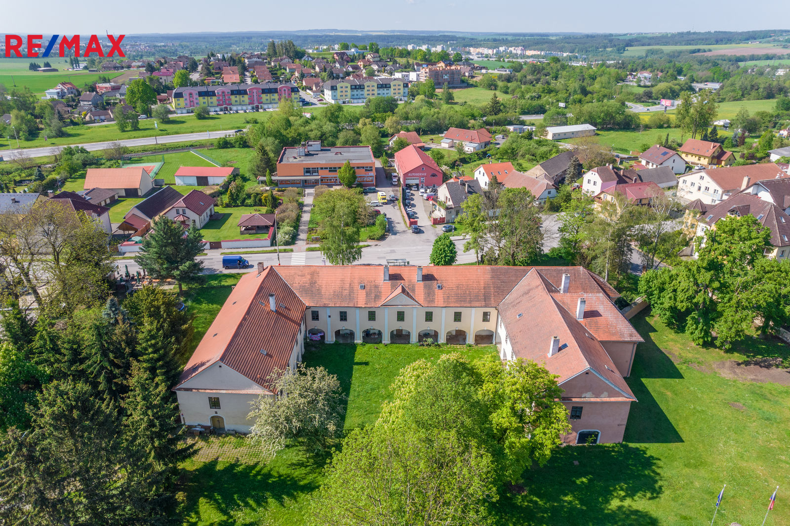 Letecký pohled na zámek