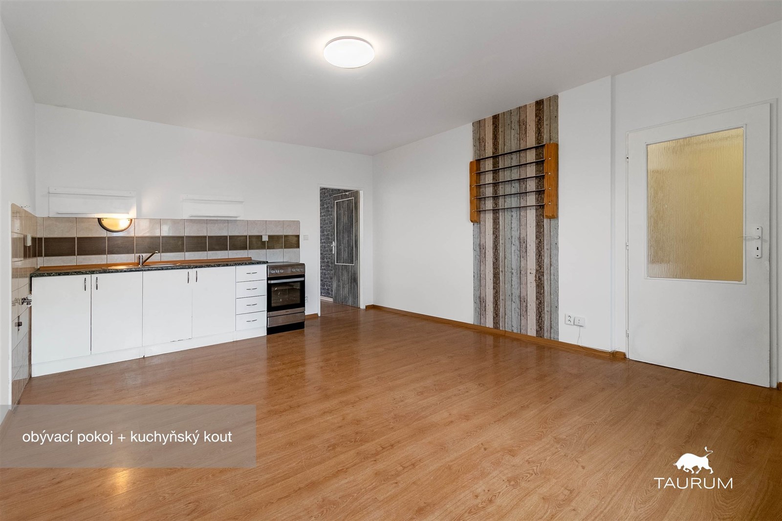 Prostorný obývací pokoj s kuchyňským koutem, parke