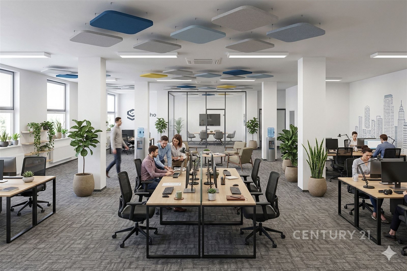 Moderní kancelářský prostor s otevřeným uspořádání