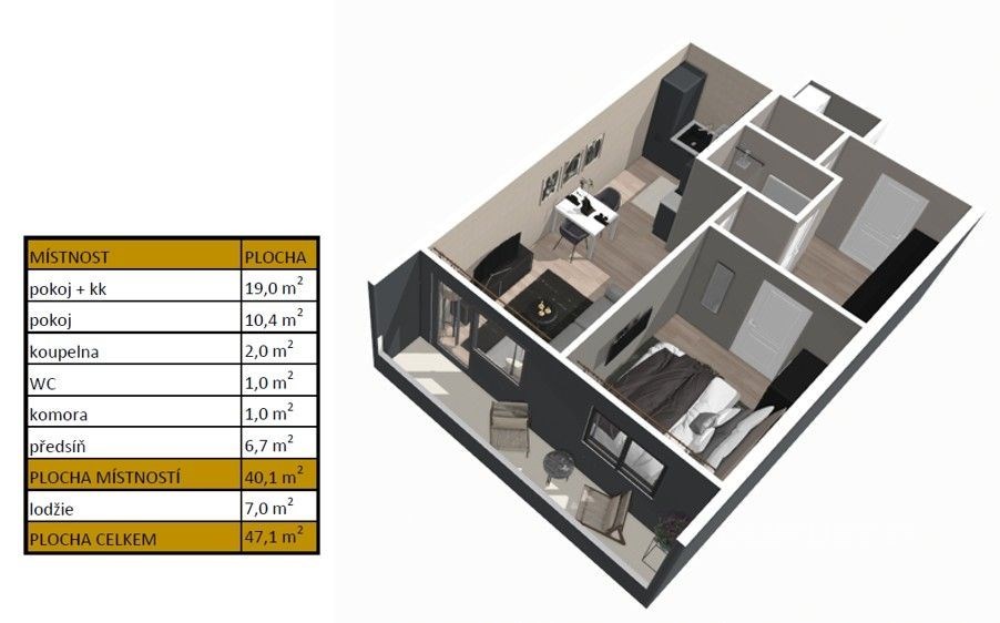 Prodej bytu 2+kk Komárov 3 999 000 Kč, foto 20