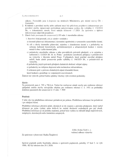 vyjádření St. úřadu Praha 12