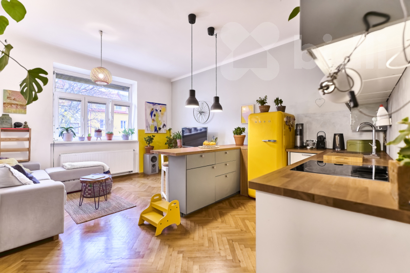 obývací pokoj s kuchyní