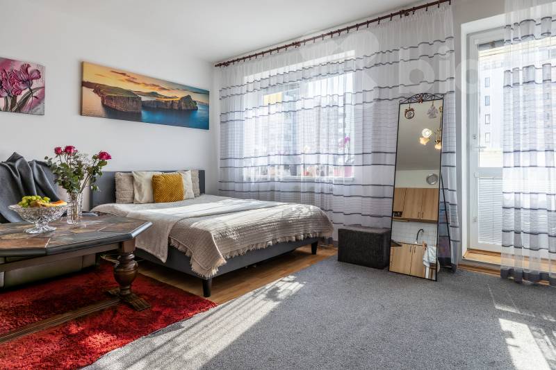 Světlá garsonka s balkonem u Hostivařského lesopar