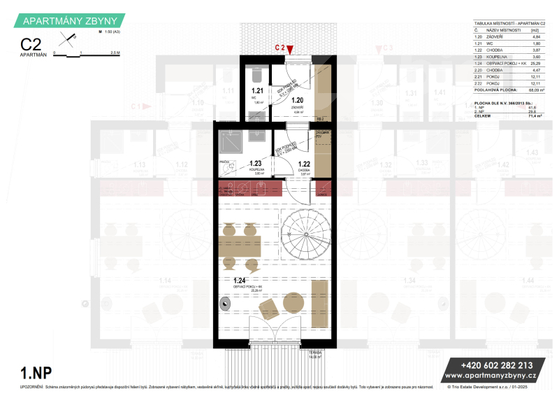 Apartmán C2 - 1.NP
