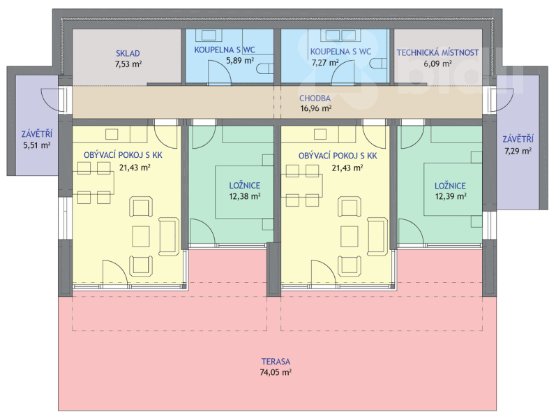 Dolní patro se saunou