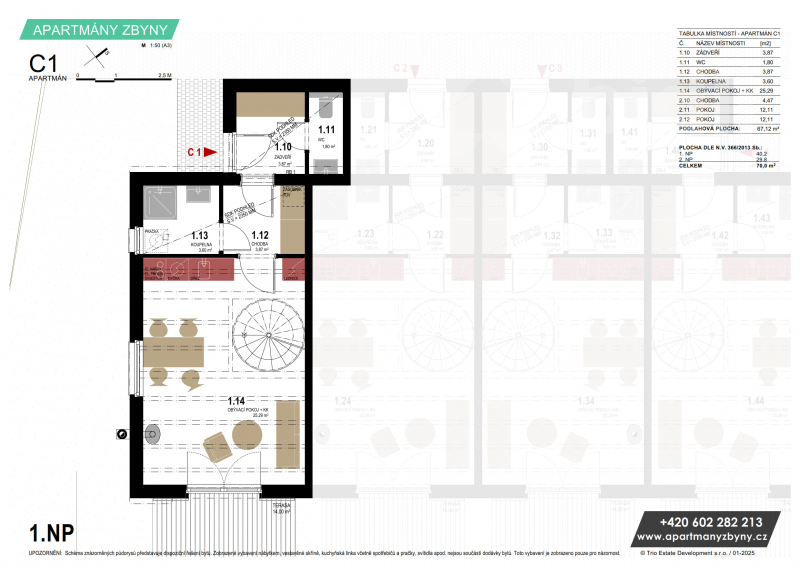 Apartmán C1 - 1.NP