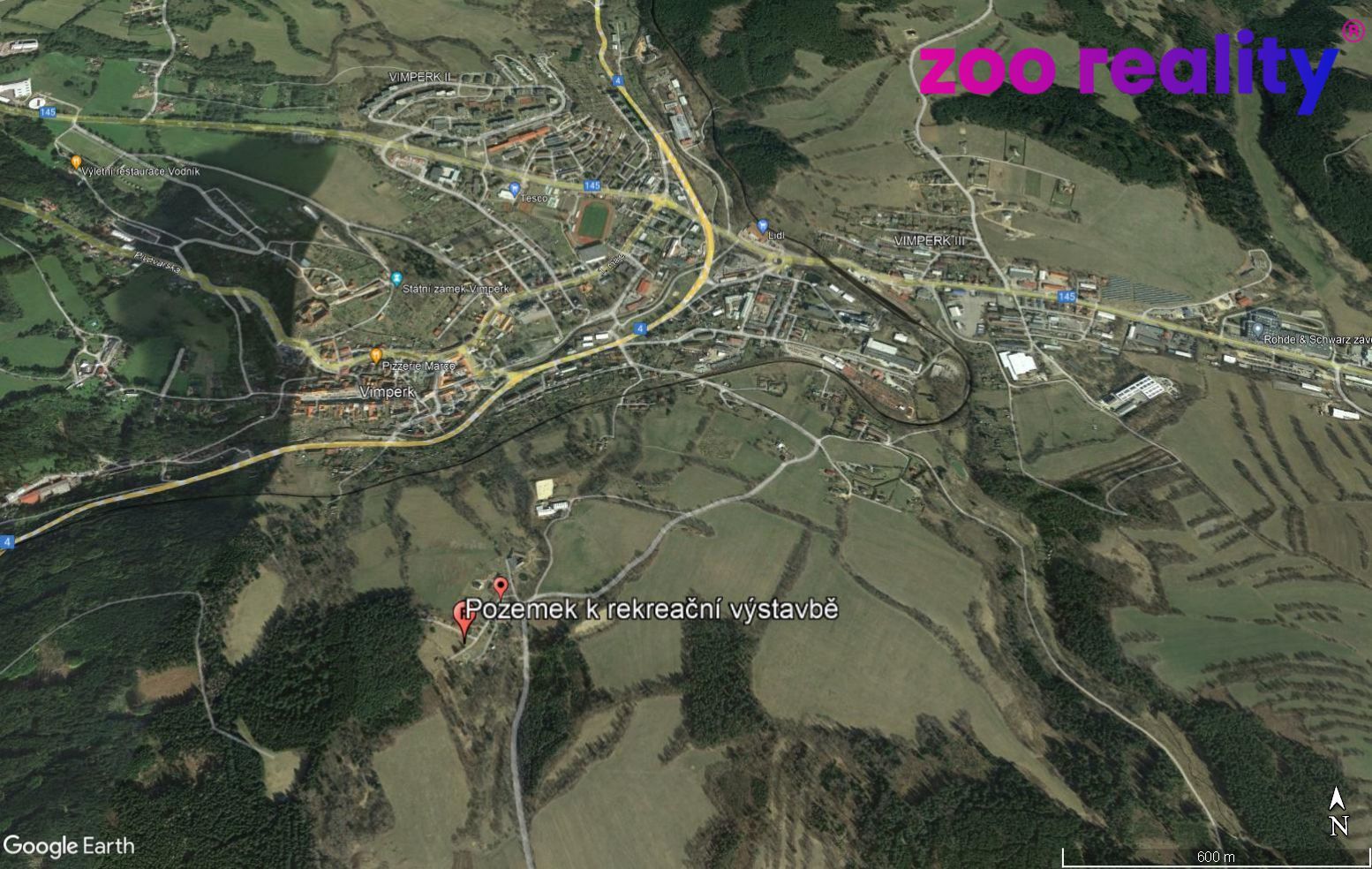 Prodej stavební parcely, 761 m² Vimperk (okres Prachatice), obrázek 2