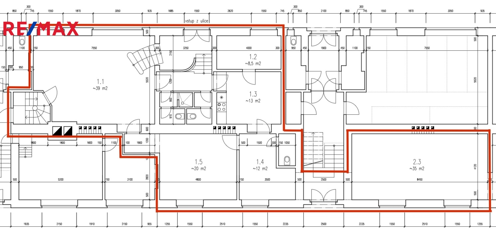 Půdorys prostor pronájmu