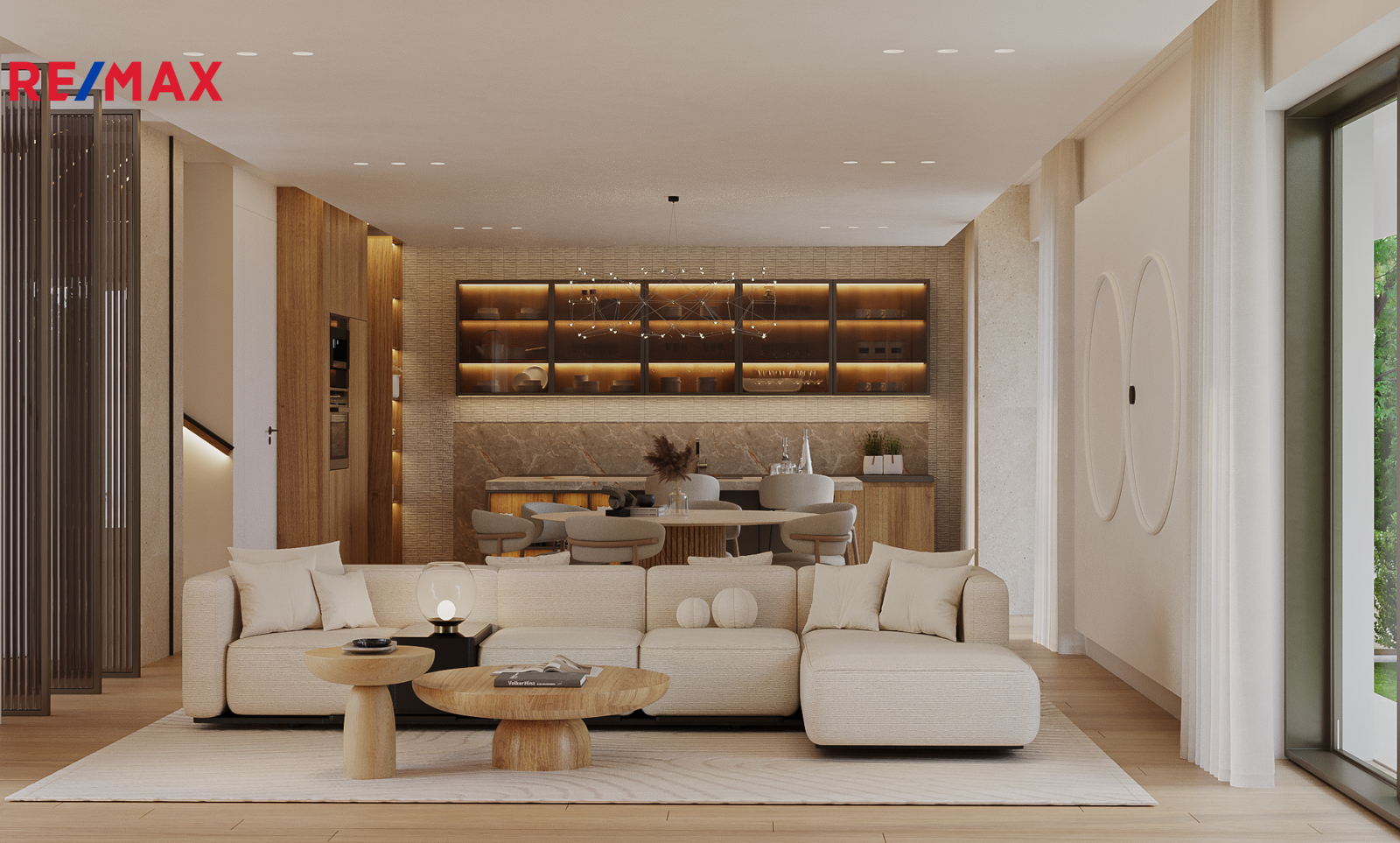 Vizualizace - pohled z obývacího pokoje