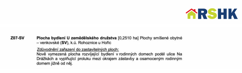 Prodej pozemků pro výstavbu rodinných domů