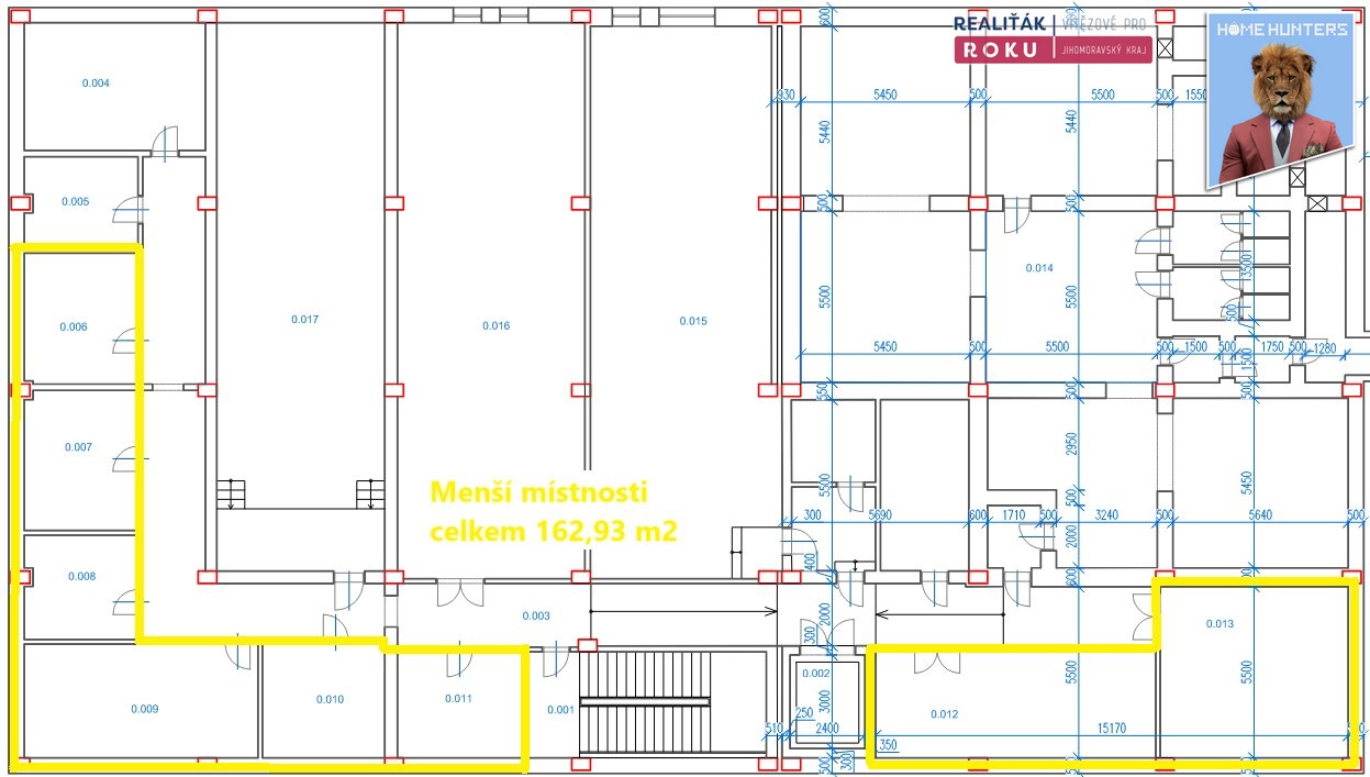 Půdorys 1.PP ořez - menší místnosti
