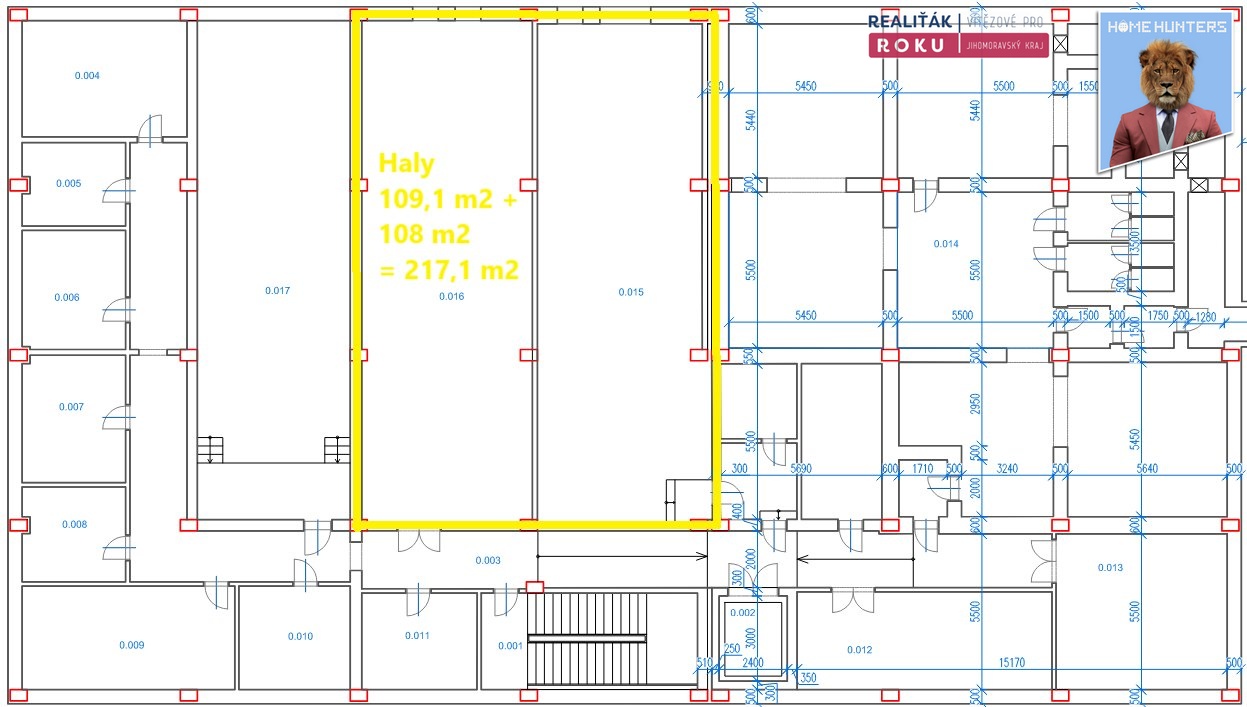 Půdorys 1.PP ořez - haly